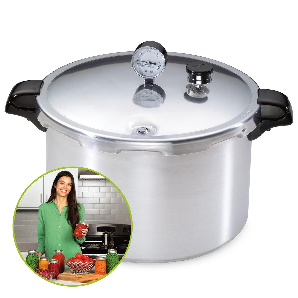 16-Quart Aluminum Pressure Canner and Cooker O677349