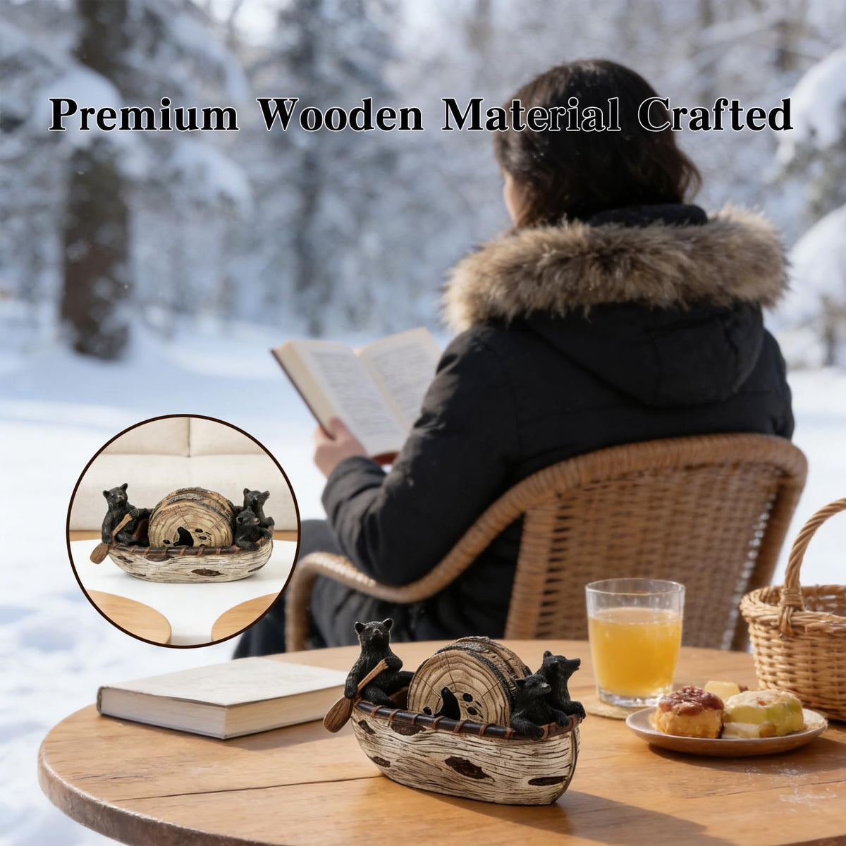 Wooden Drink Coasters Set of 6 E9307
