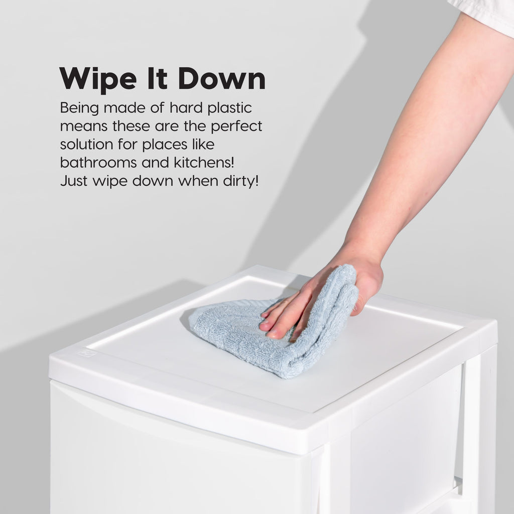 White 4 Drawer Slim Narrow Storage Organizer K436