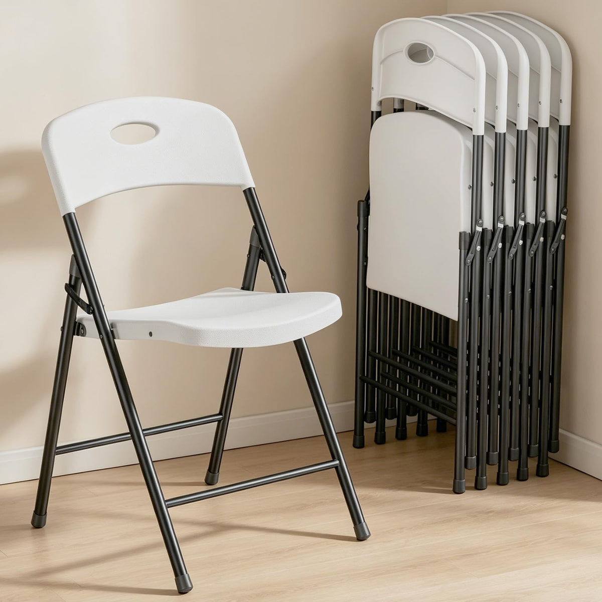 White 6 Pack Heavy Duty Folding Chairs P574