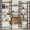 70 x 70" 5 Tier Bookcase with Storage Cabinet Rustic Brown H477588