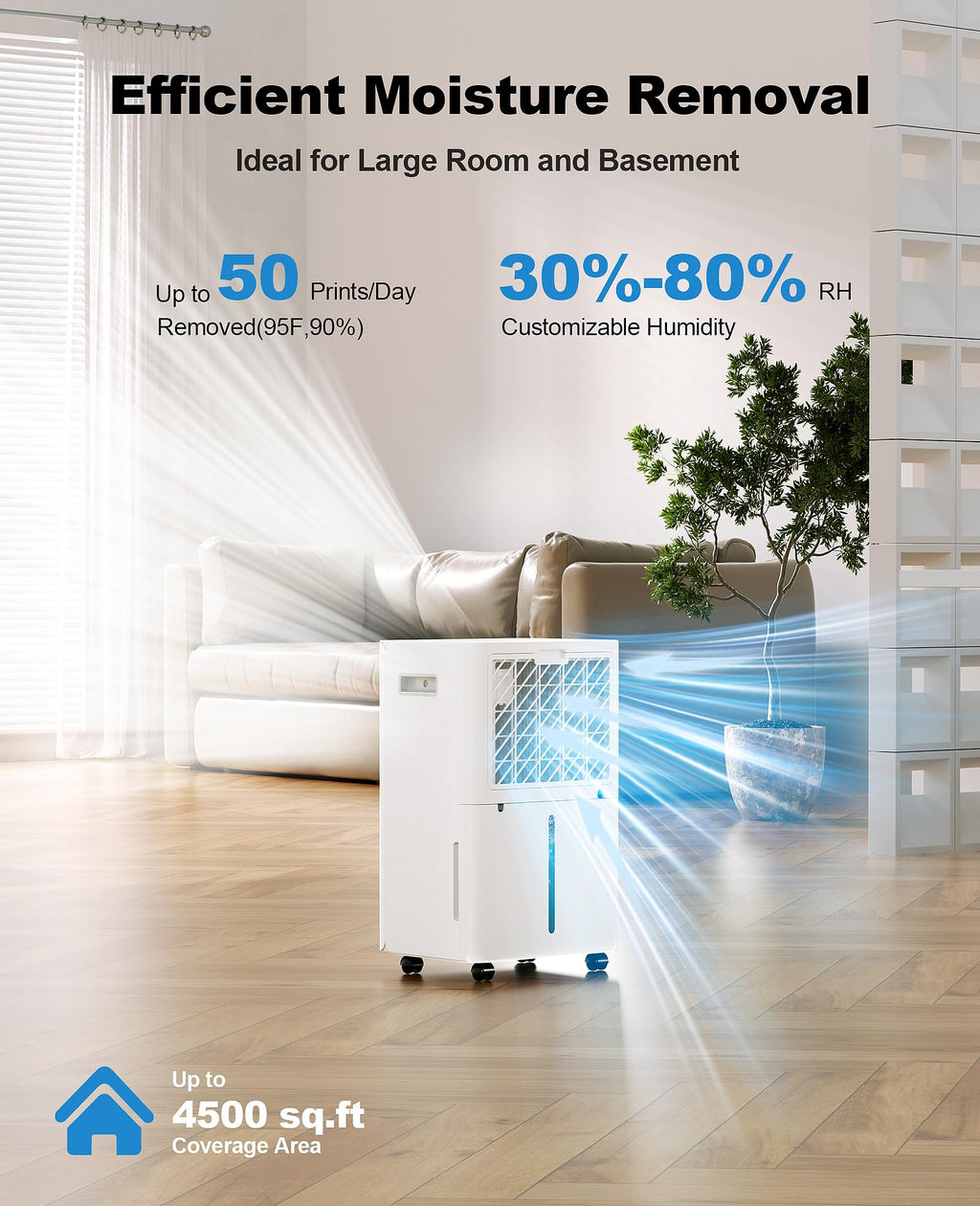 50 Pint Dehumidifier with Continuous Drain A242