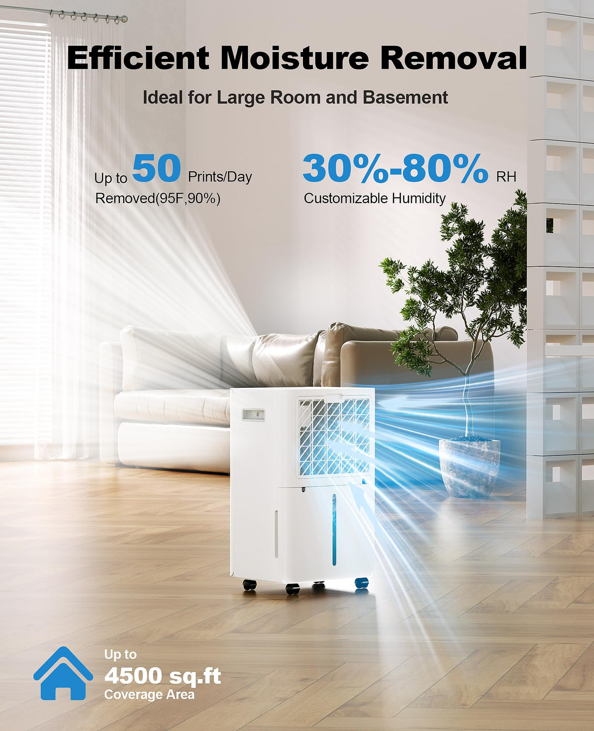 50 Pint Dehumidifier with Continuous Drain A242