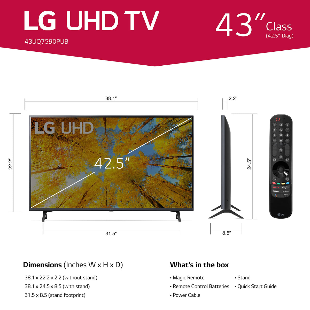 43” Black UHD TV D365