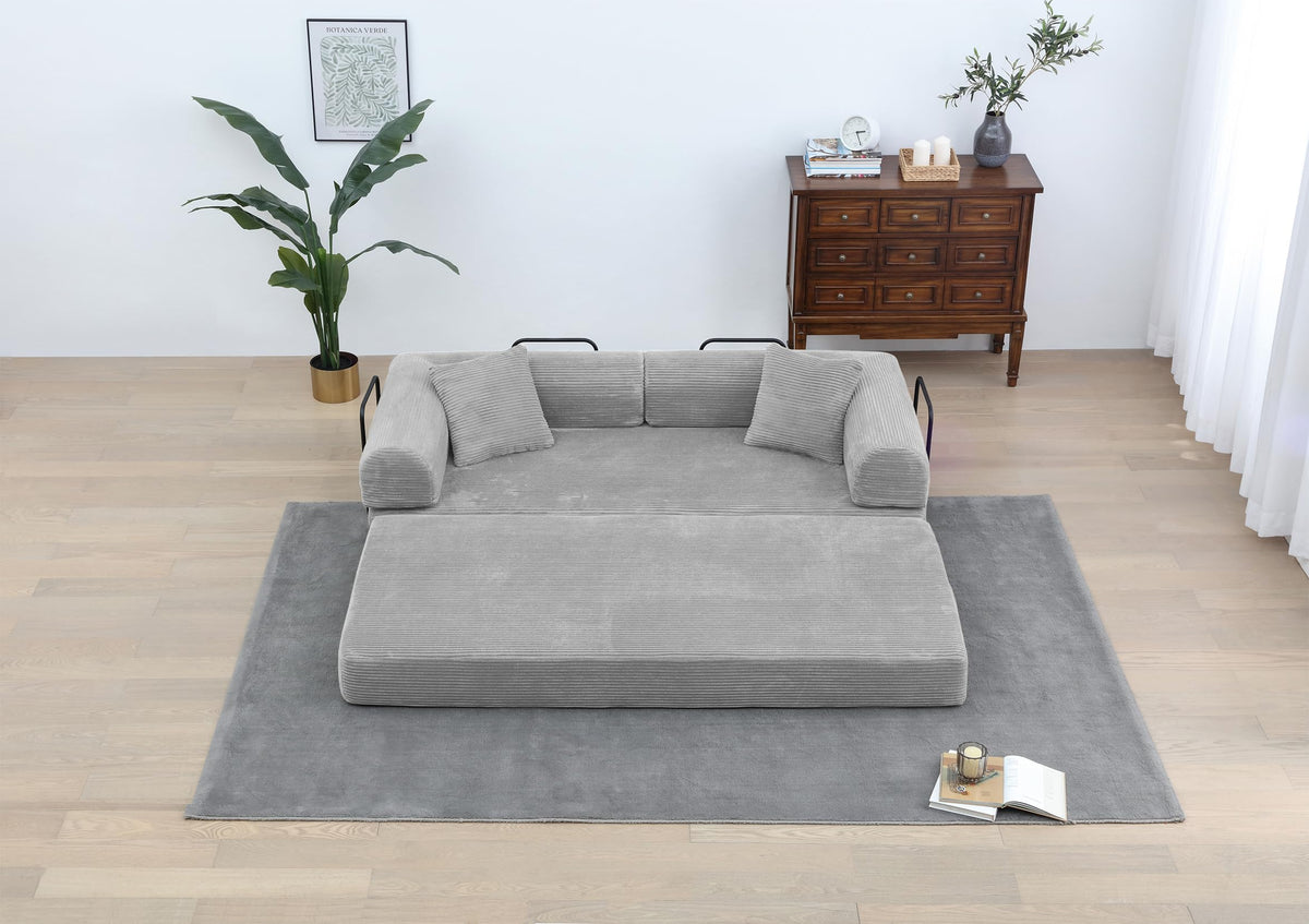 Light Gray Convertible Sleeper Sofa N4845