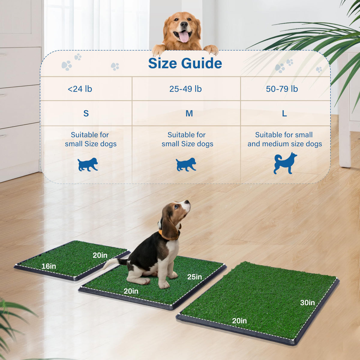Artificial Grass Dog Potty Pad with Tray 20x30 inch N54910