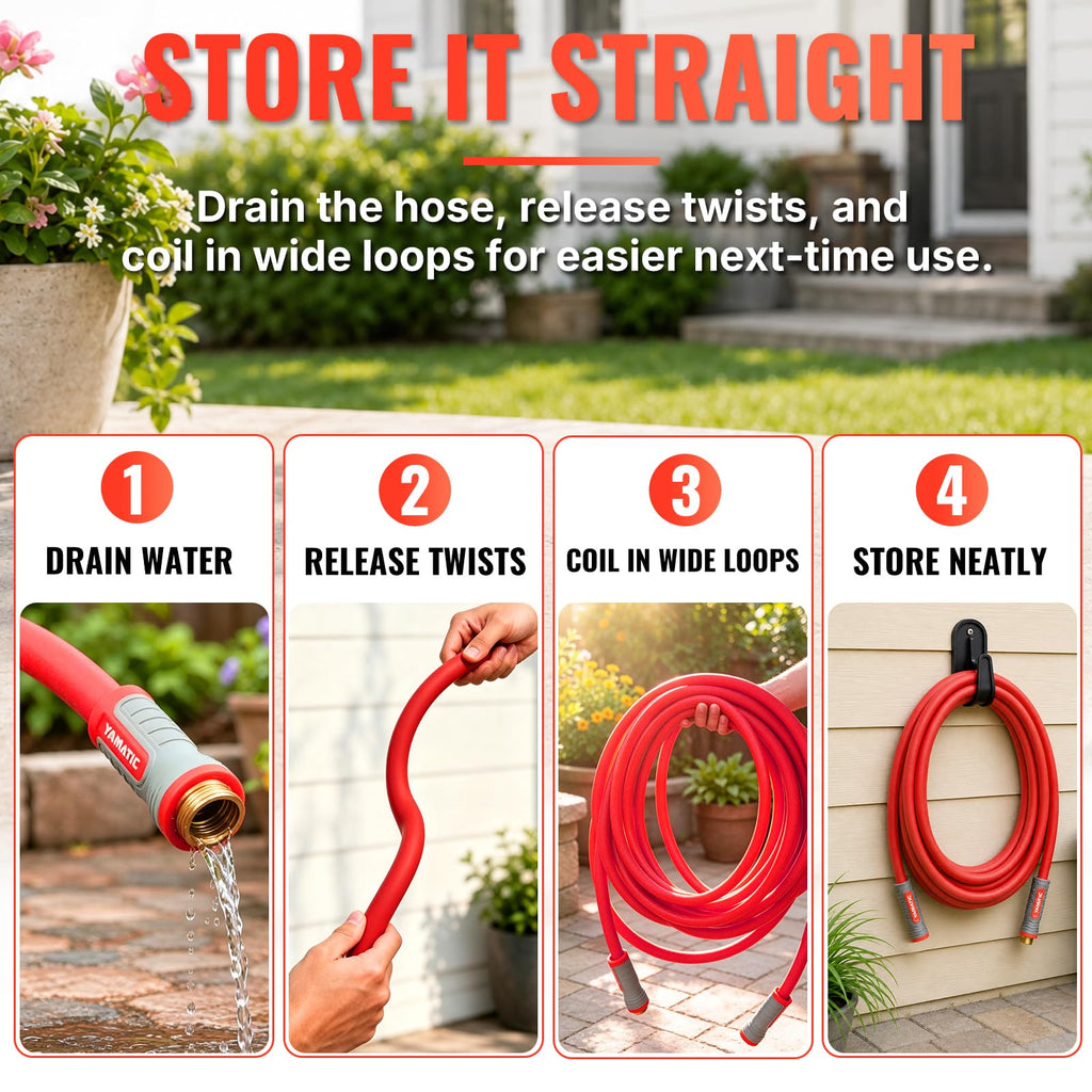 100FT 5/8" Garden Hose Brass Swivel Handle 600 PSI R7949