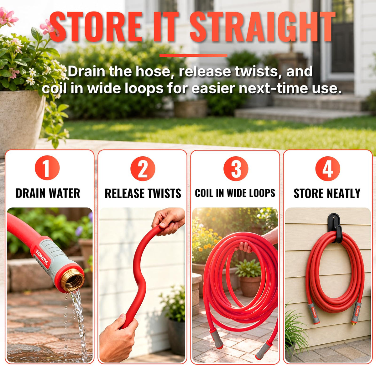 100FT 5/8" Garden Hose Brass Swivel Handle 600 PSI R7949