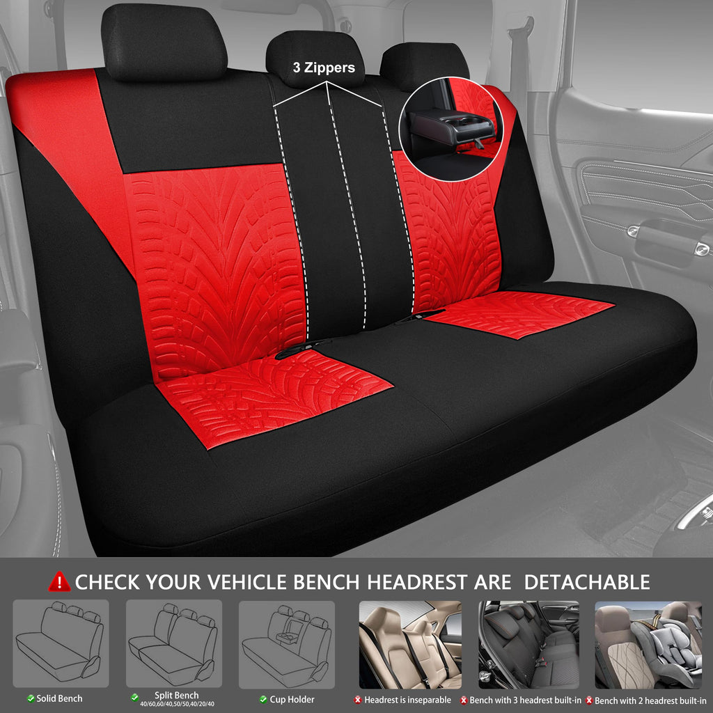Car Seat Covers Full Sets Black Red T405003