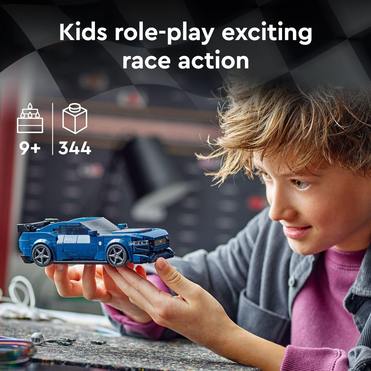 Buildable Blue Sports Car Model Set T303