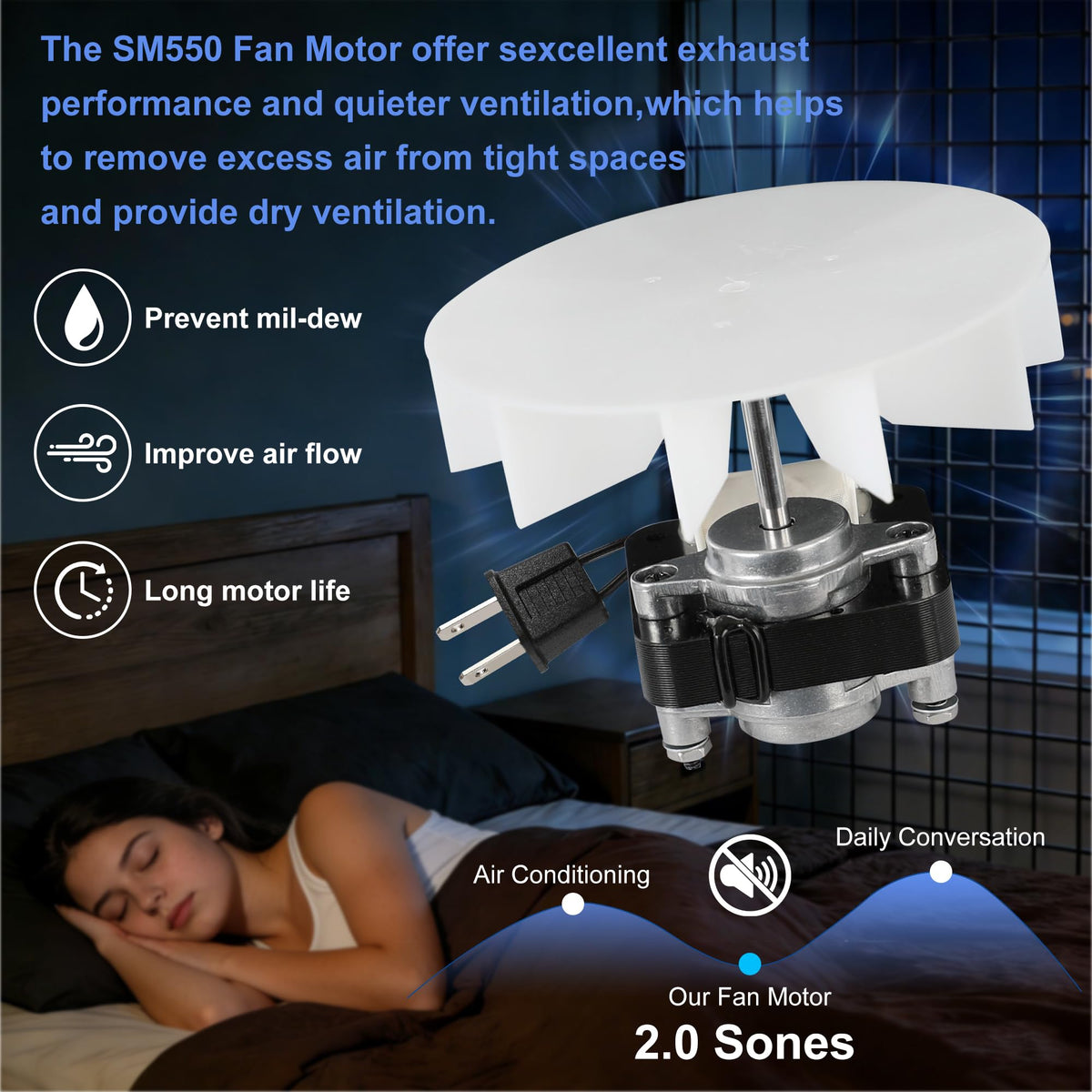 Bathroom Exhaust Fan Motor Replacement Kit 50CFM 120V K124954