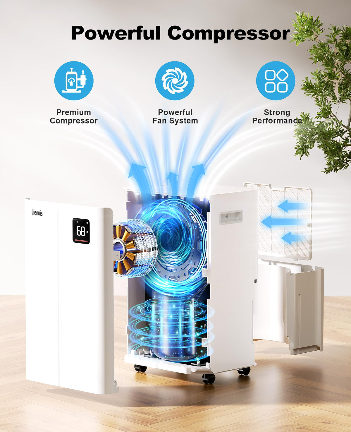 50 Pint Dehumidifier with Continuous Drain A242