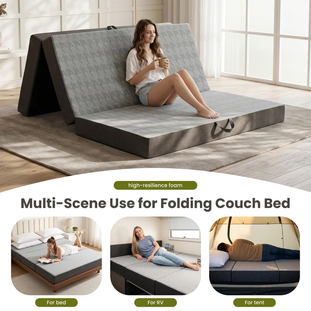 6" Trifold Full Size Memory Foam Mattress P662480