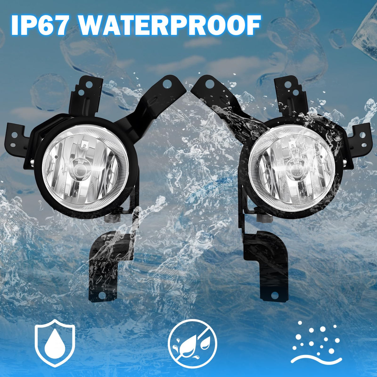 Driving Fog Lights with H11 12V 55W Halogen Bulbs & Switch and Wiring Kit M468