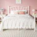 Full Size Cream White Metal Bed Frame G584313