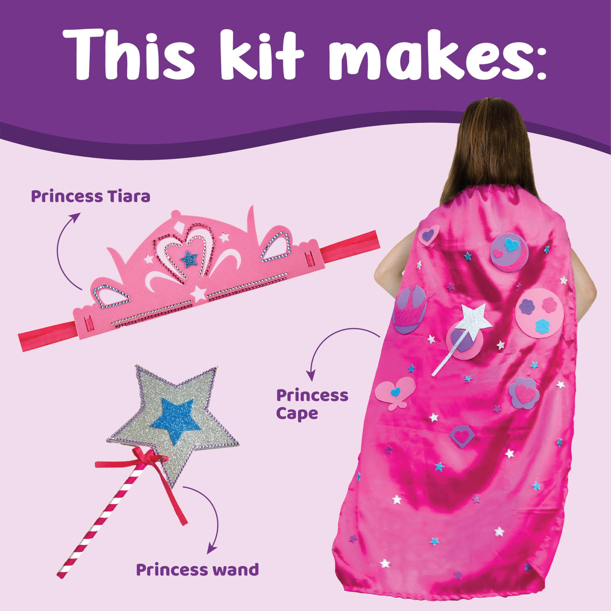 Princess Tiara Wand Cape Art Craft Kit Q684420