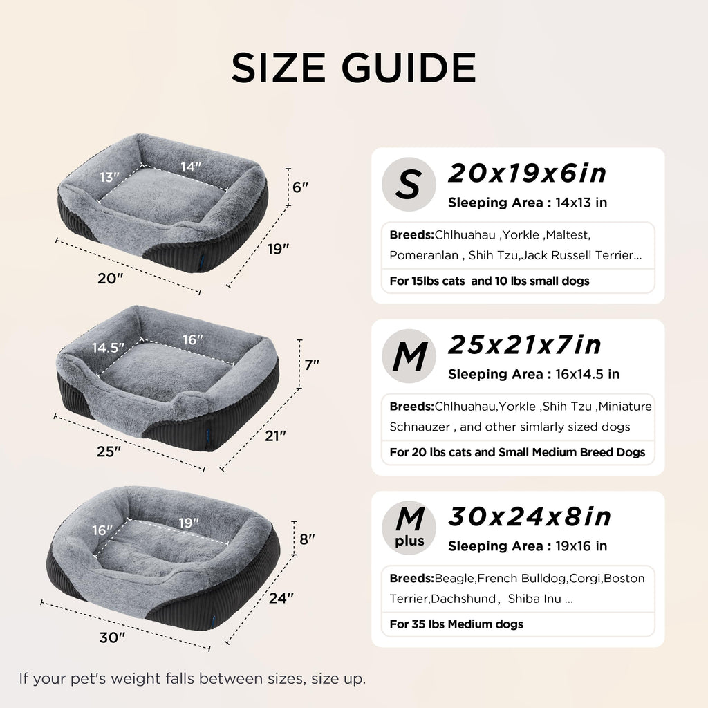 Washable Dog Bed Small Medium Size 25x21x7in C920878