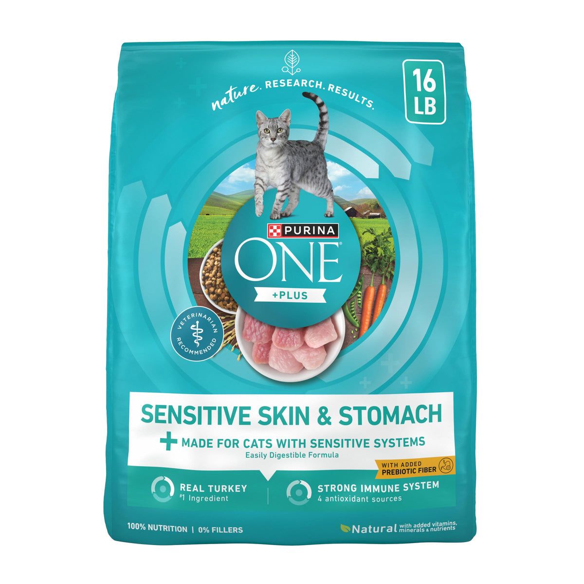 Sensitive Skin and Stomach Dry Cat Food 16 lb Bag U515026