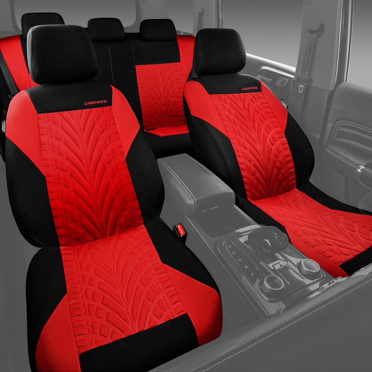 Car Seat Covers Full Sets Black Red T405003