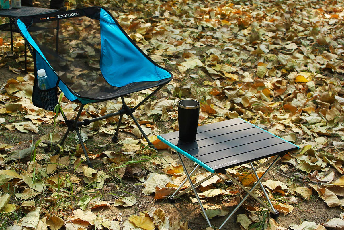 Portable Aluminum Folding Camping Table Black O720589