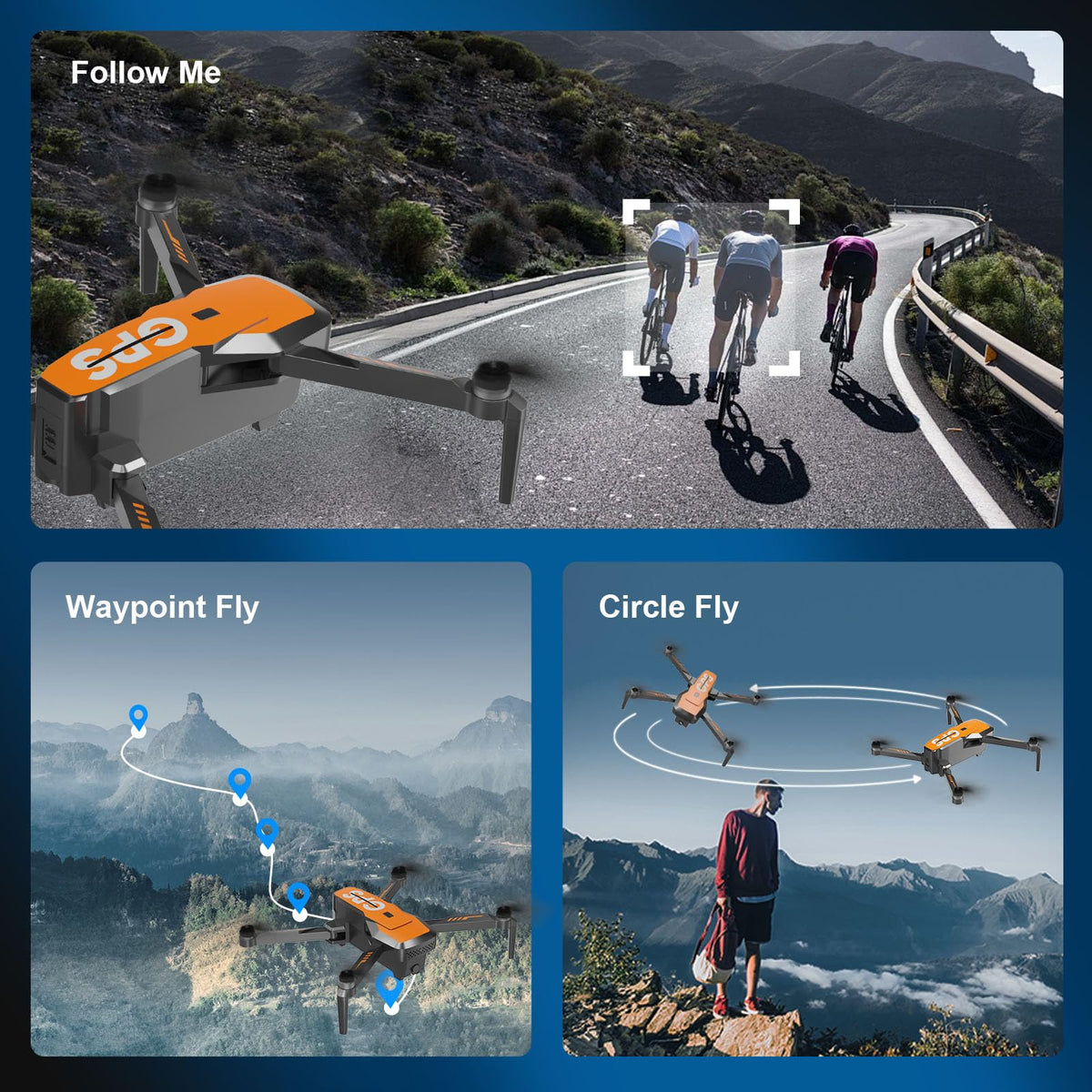 4K Camera Drone with GPS Auto Return Foldable 249g M740384