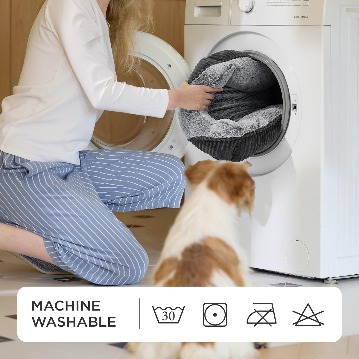 Washable Dog Bed Small Medium Size 25x21x7in C920878