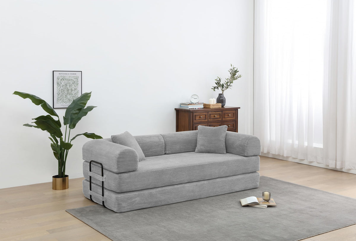 Light Gray Convertible Sleeper Sofa N4845