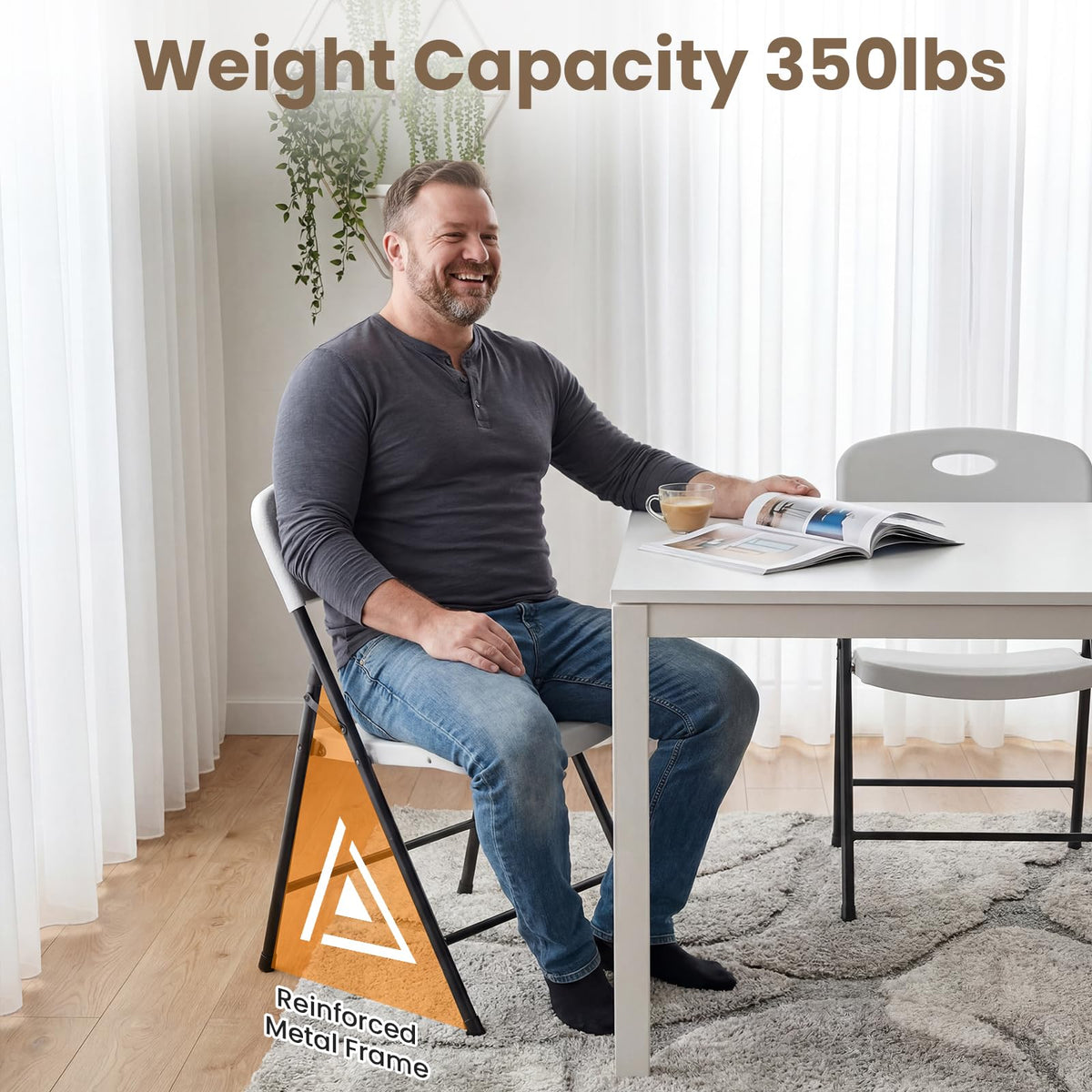 White 6 Pack Heavy Duty Folding Chairs P574