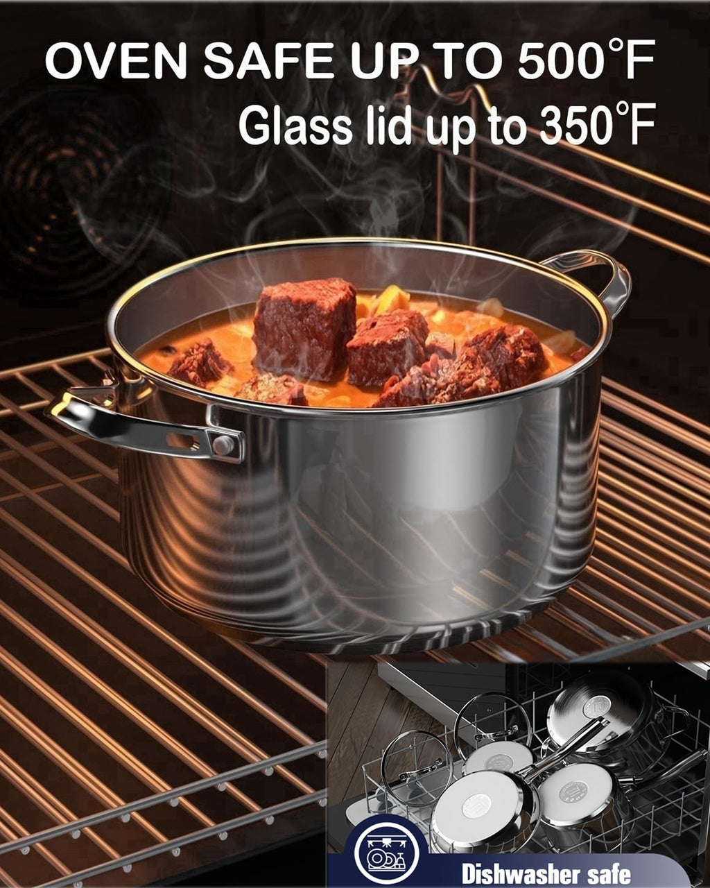 7 Quart Stainless Steel Stock Pot with Lid E957411