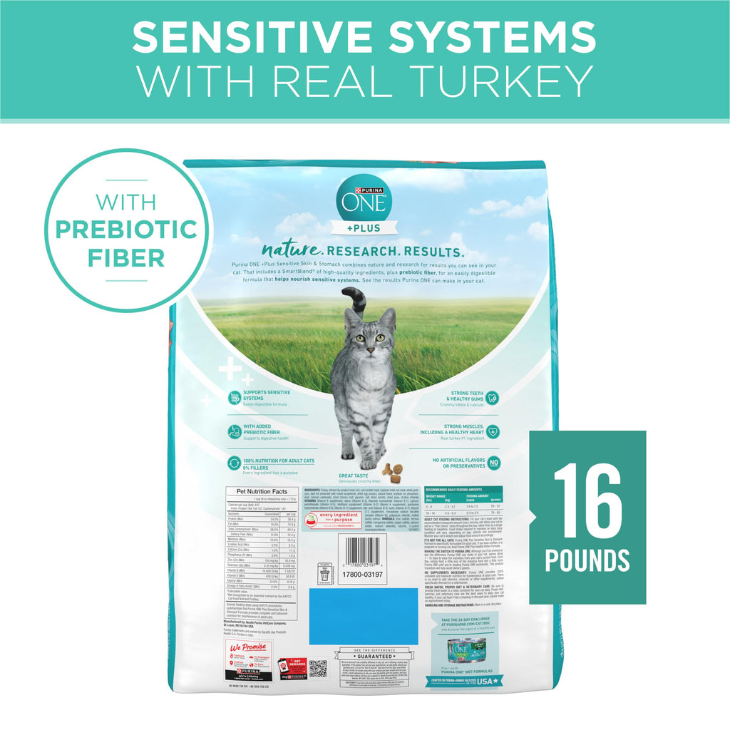 Sensitive Skin and Stomach Dry Cat Food 16 lb Bag U515026