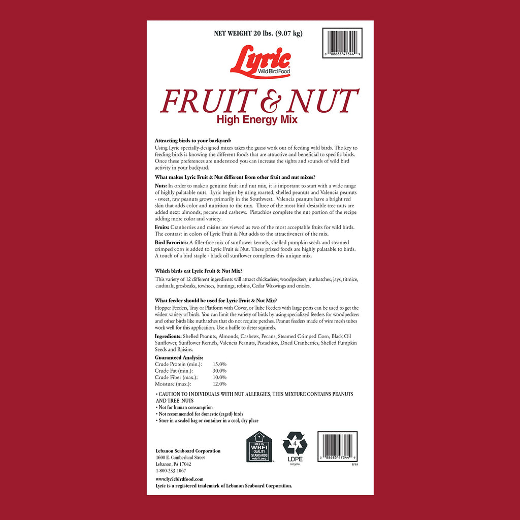 Fruit and Nut Wild Bird Seed Mix 20 lbs Z398