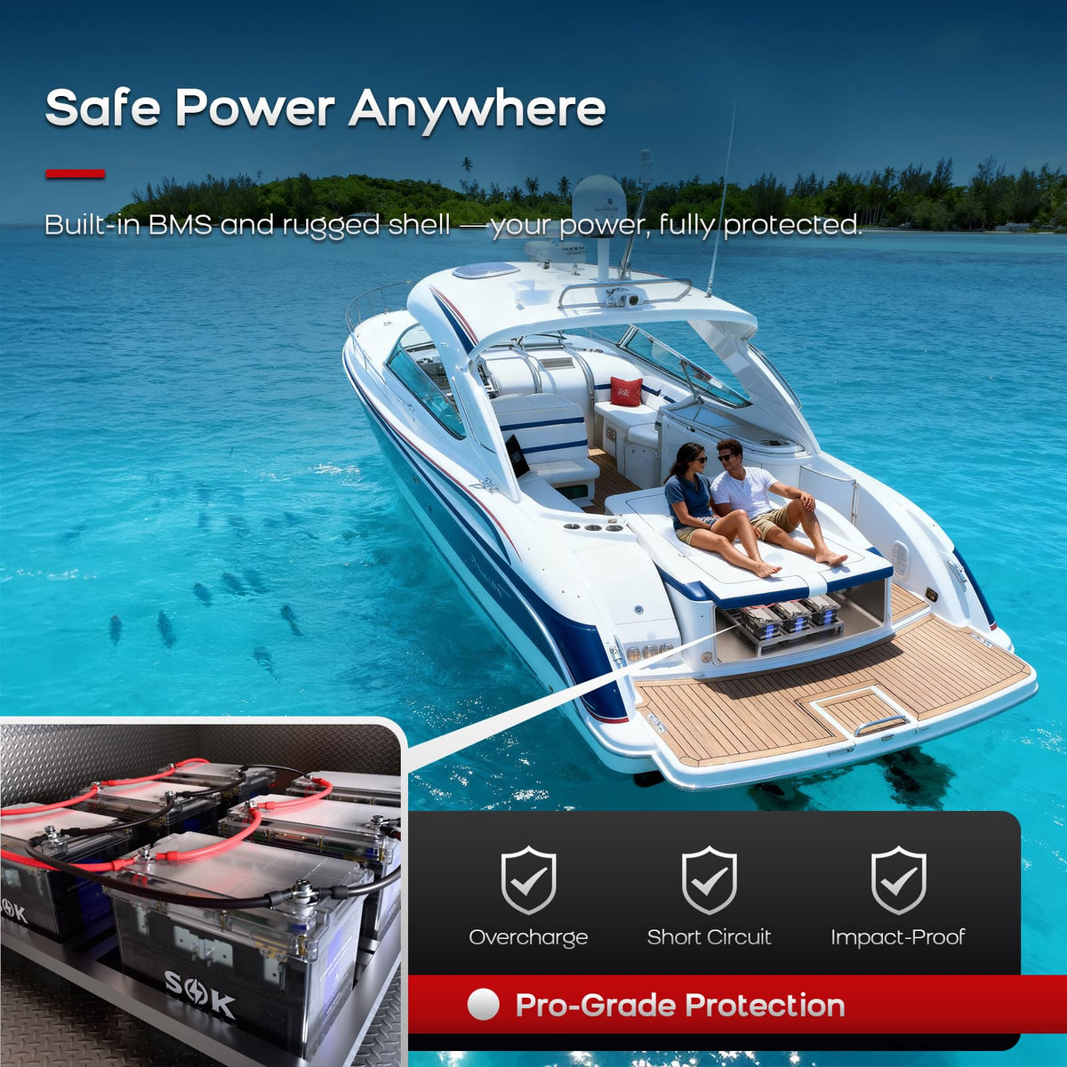 12V 100Ah LiFePO4 Marine Battery BCI Group 24 R906