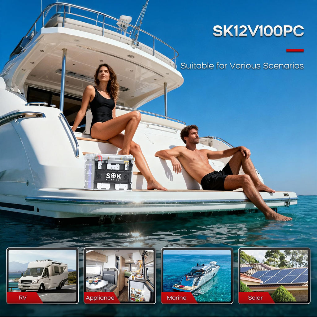 12V 100Ah LiFePO4 Marine Battery BCI Group 24 R906