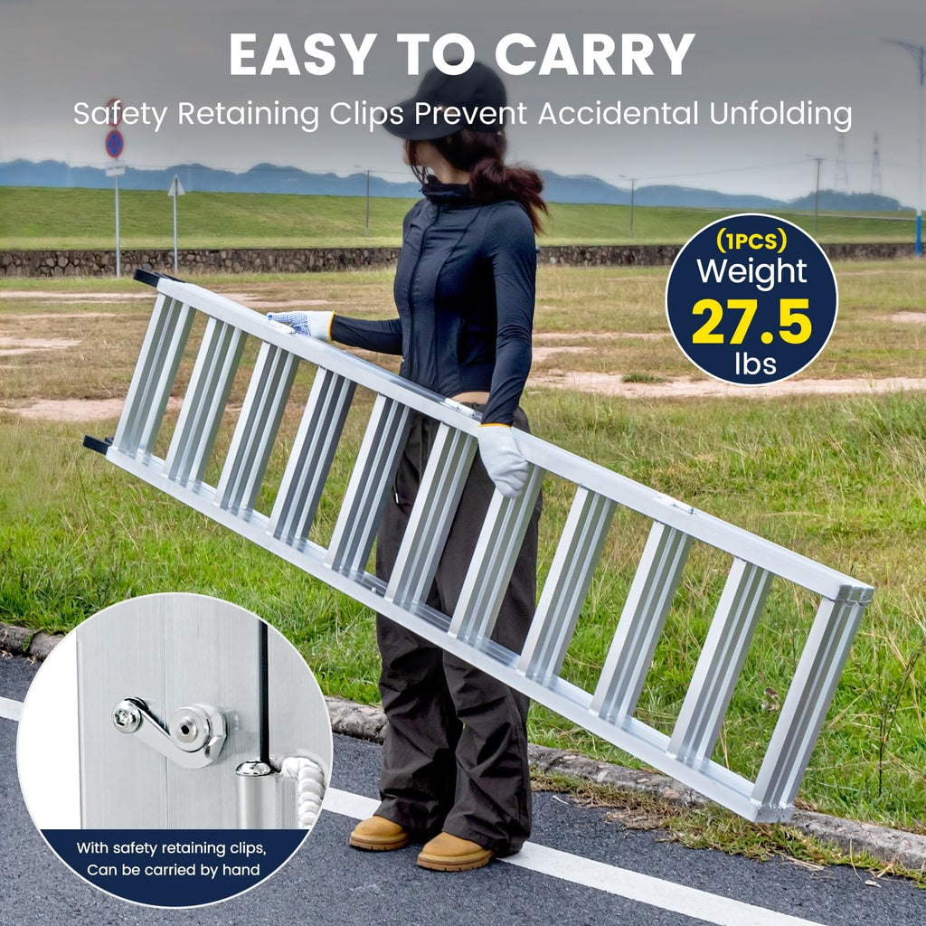 77" x 54" Tri-Fold Aluminum Loading Ramp, 1800 lbs Capacity Y20426