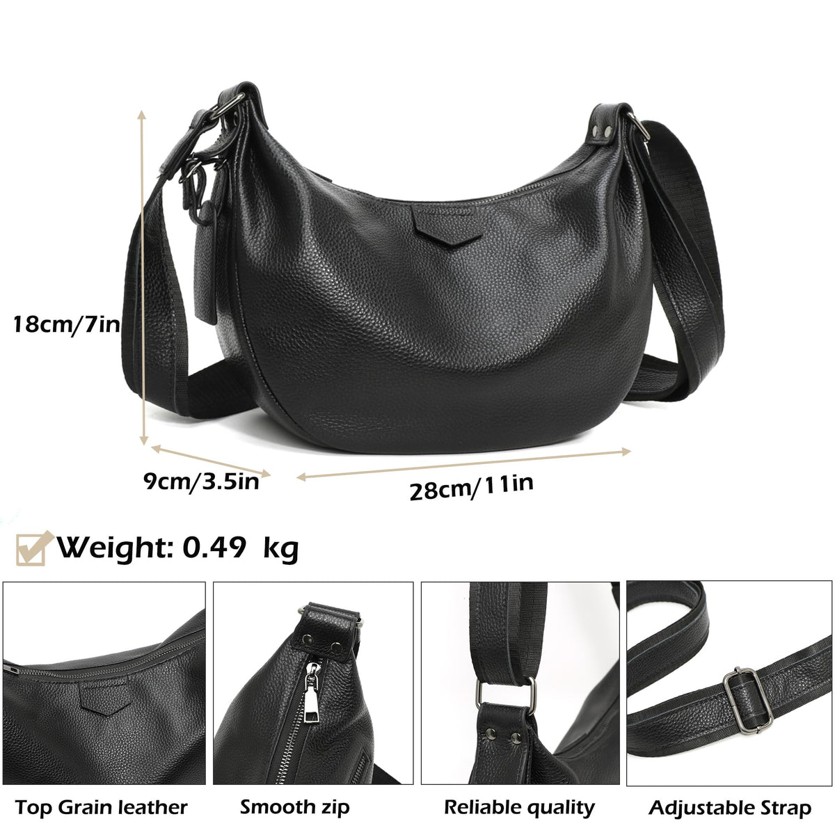 Genuine Leather Crossbody Shoulder Handbag B659