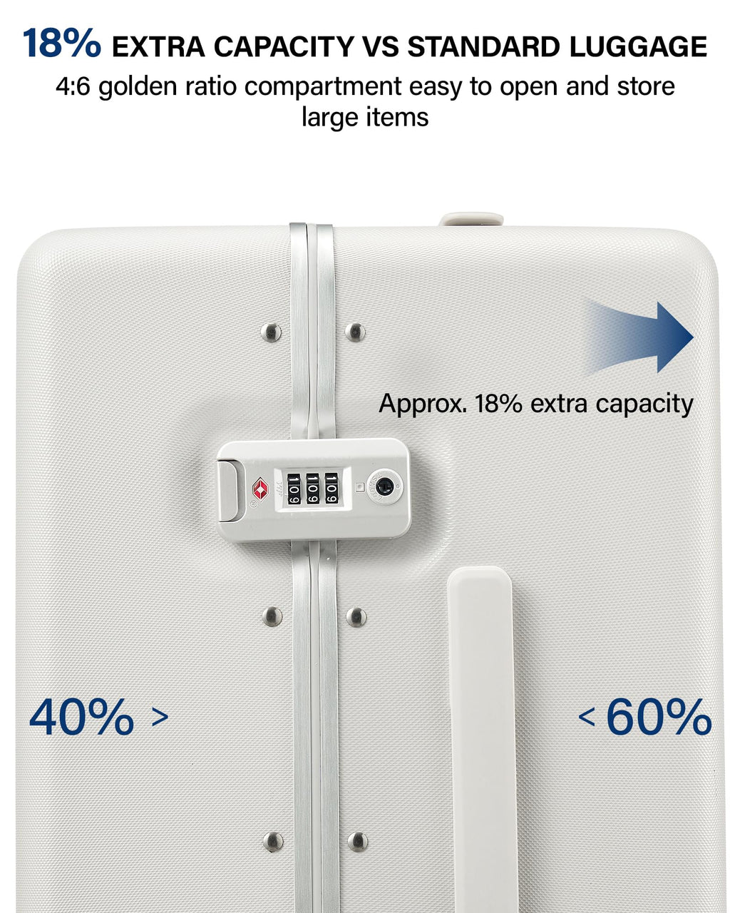20 Inch Zipperless Aluminum Frame Hard Shell PC Carry-On Luggage with TSA Lock N68252