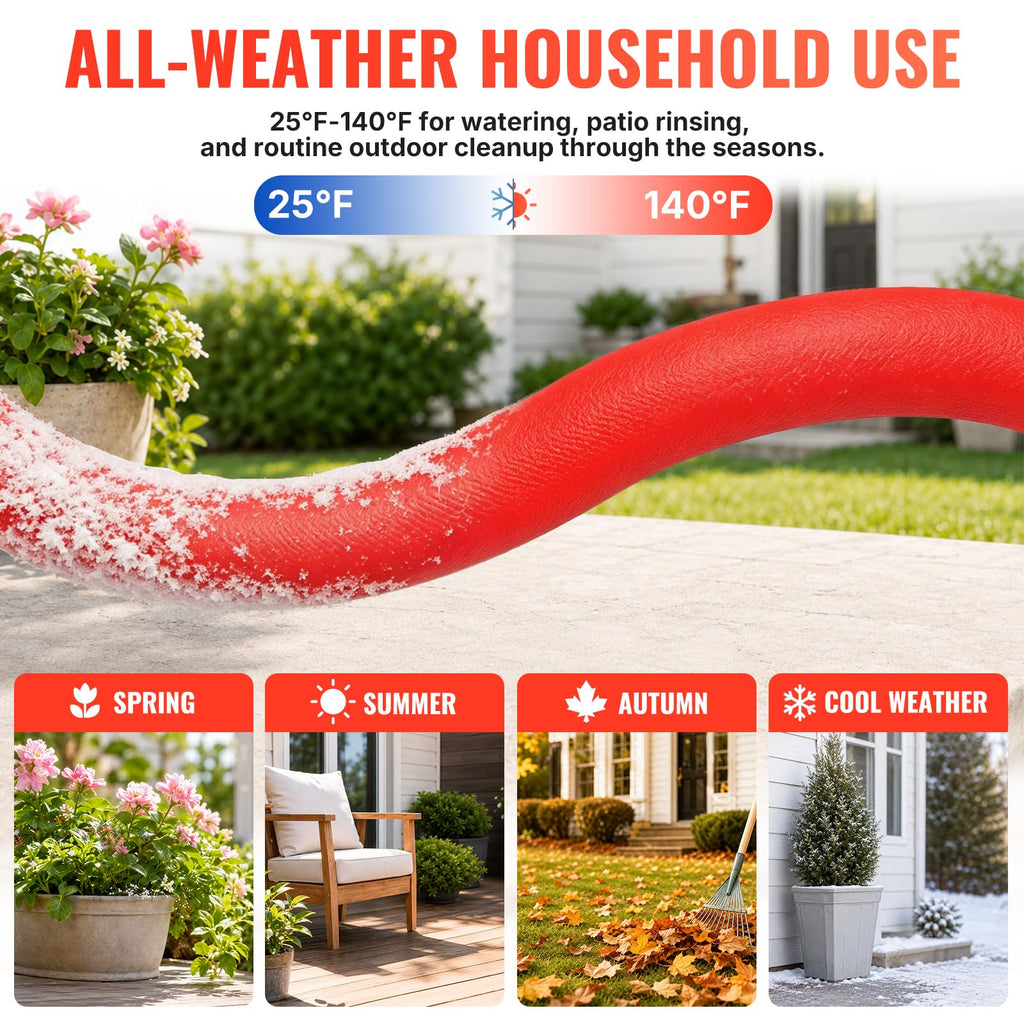 100FT 5/8" Garden Hose Brass Swivel Handle 600 PSI R7949