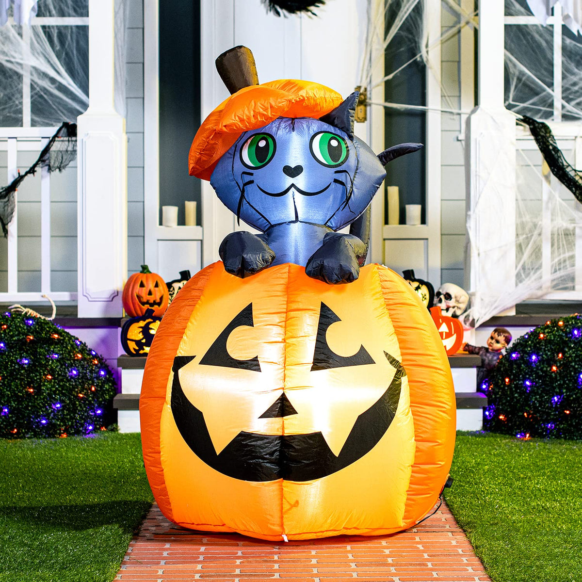 5 FT Animated Pumpkin Inflatable with LEDs G608848
