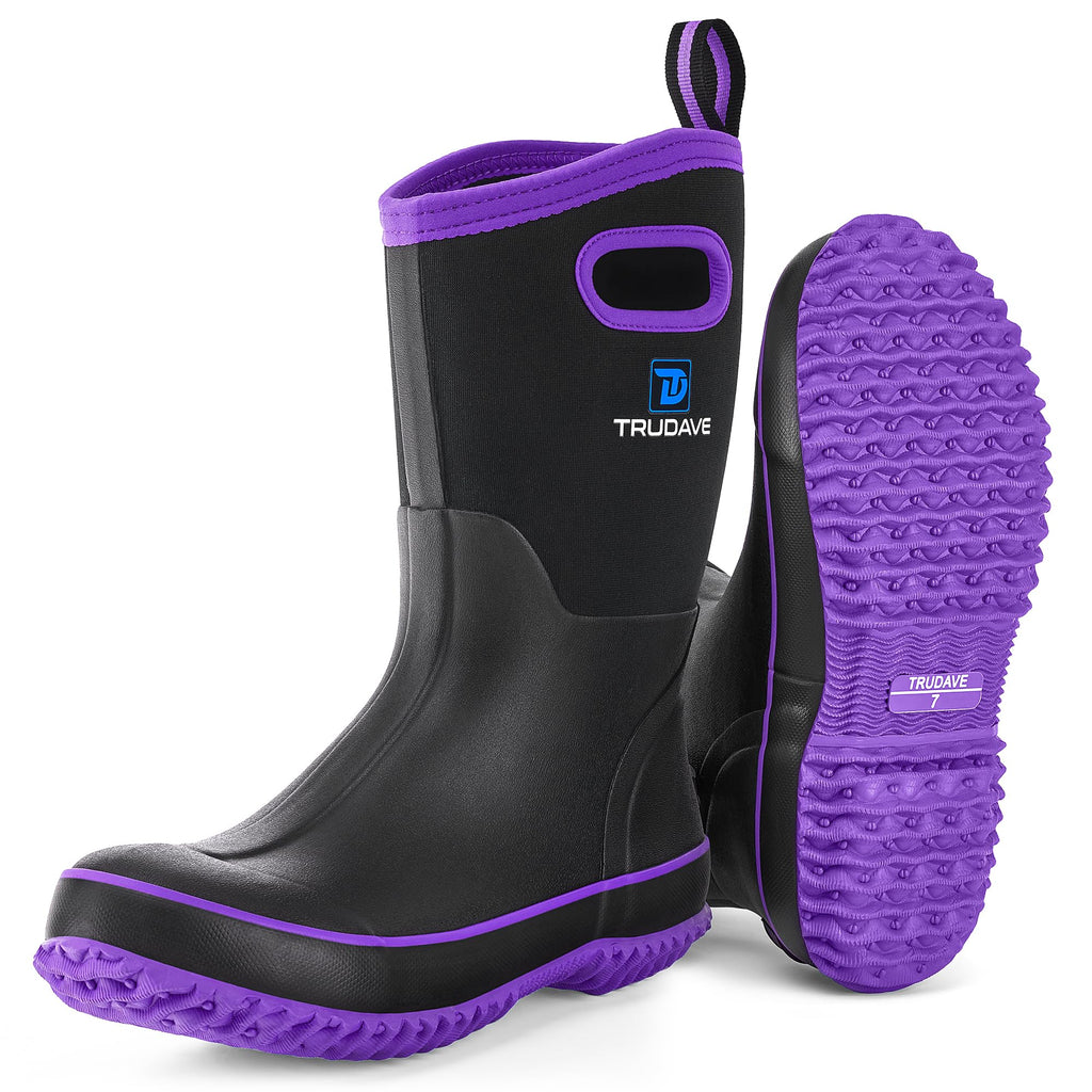Mid Calf Waterproof Neoprene Insulated Rubber Boots Q9256