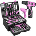 299 Piece Pink Cordless Drill Tool Set with Tool Box L270
