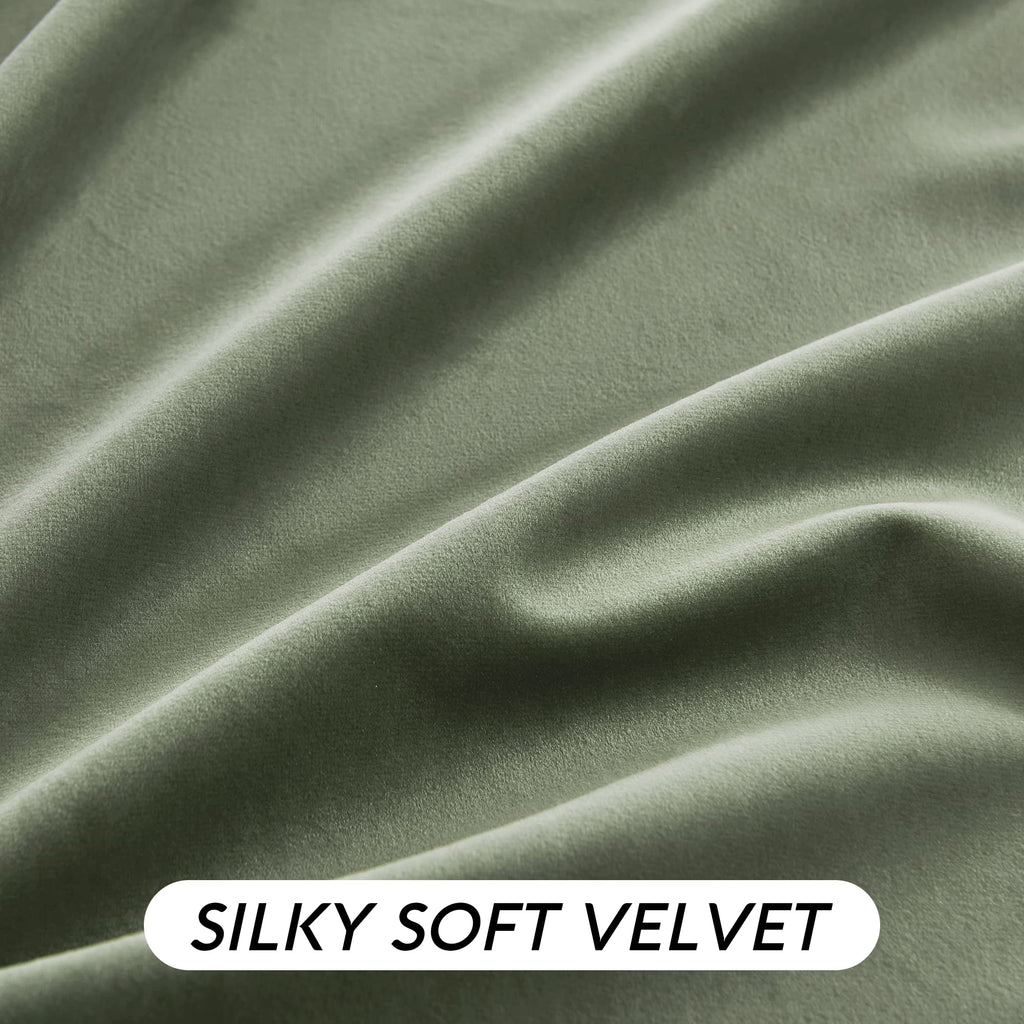 Sage Green Velvet Curtains 96 inches L423