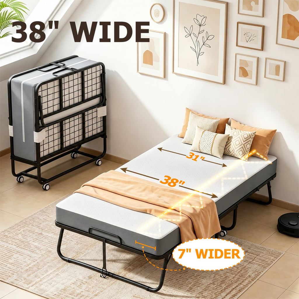 Folding Bed with Mattress Twin 75 x 38 in B430