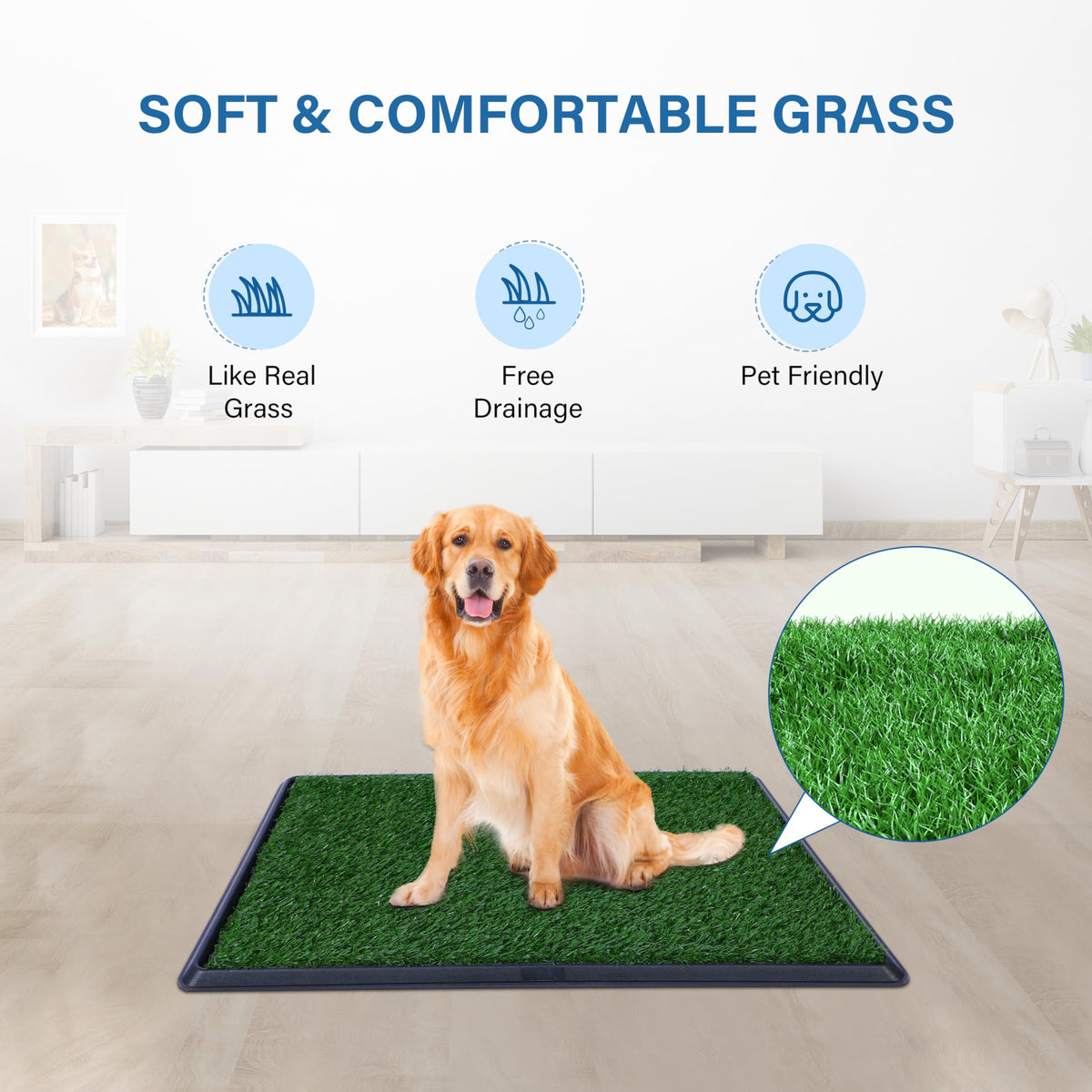 Artificial Grass Dog Potty Pad with Tray 20x30 inch N54910