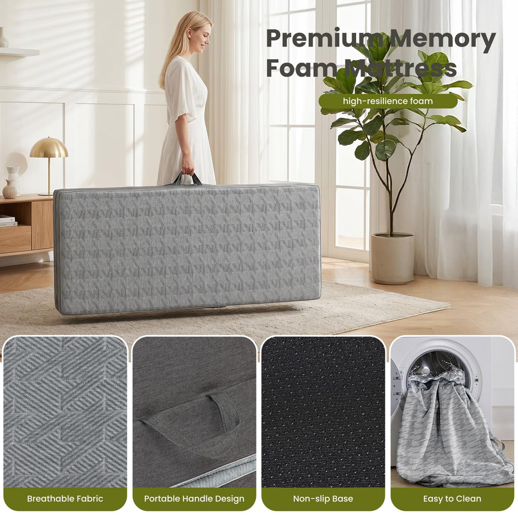 6" Trifold Full Size Memory Foam Mattress P662480