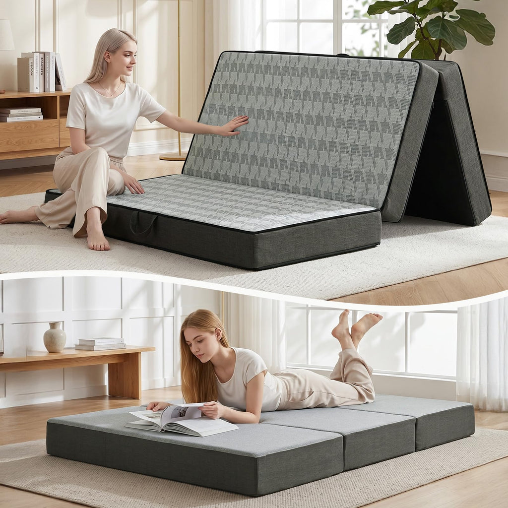 6" Trifold Full Size Memory Foam Mattress P662480