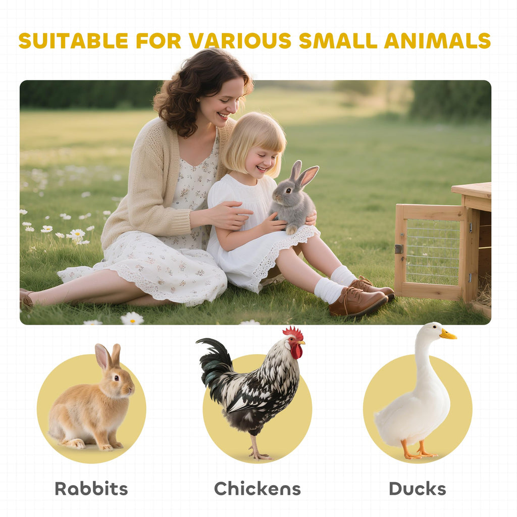 Wooden Rabbit Hutch with Wheels I2251