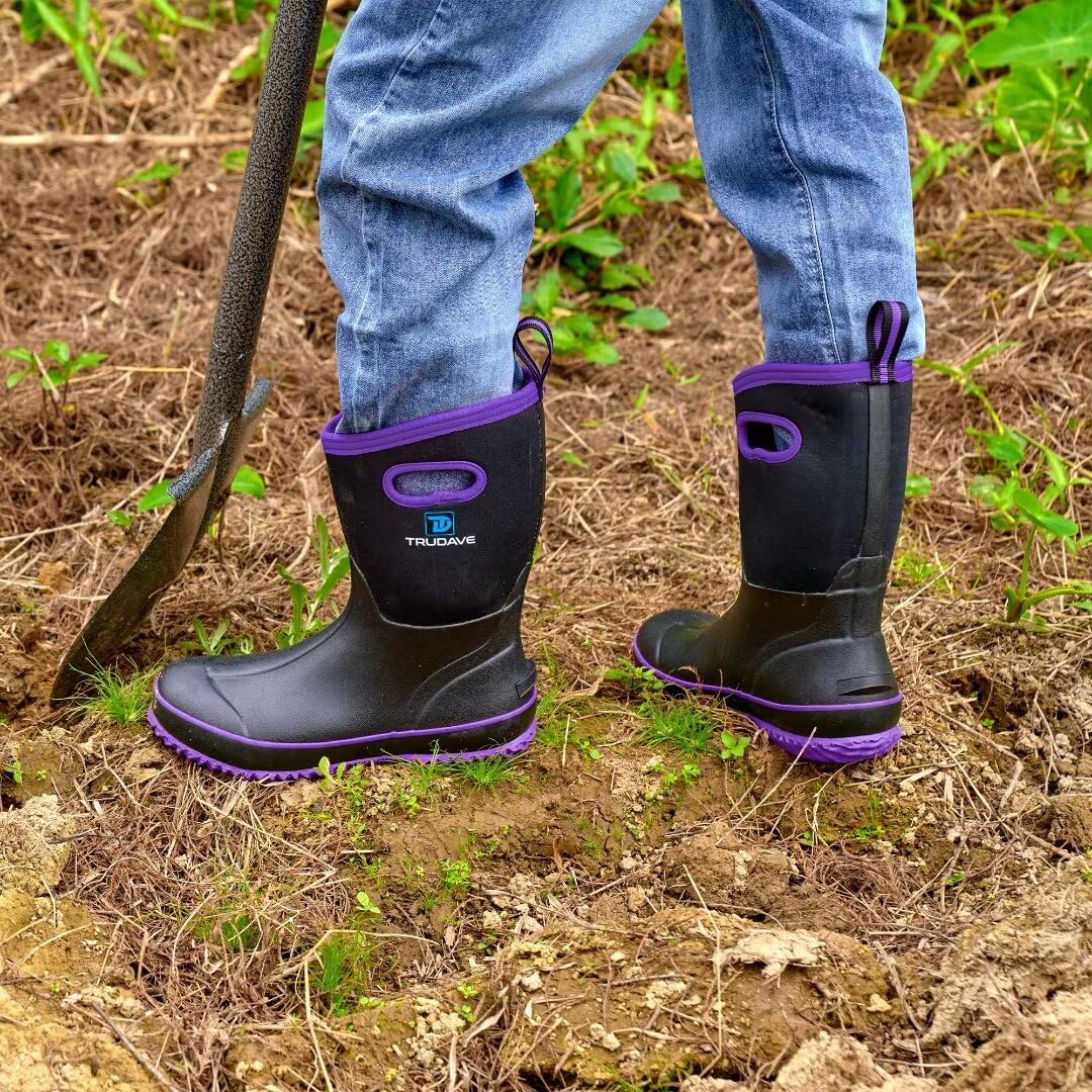 Mid Calf Waterproof Neoprene Insulated Rubber Boots Q9256