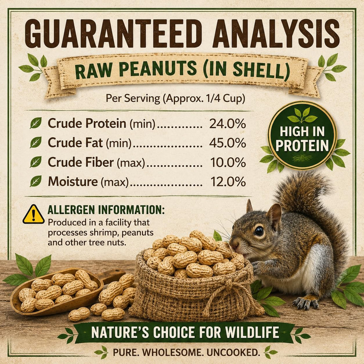 Roasted Unsalted Peanuts in Shell 2 lb Bag B51143