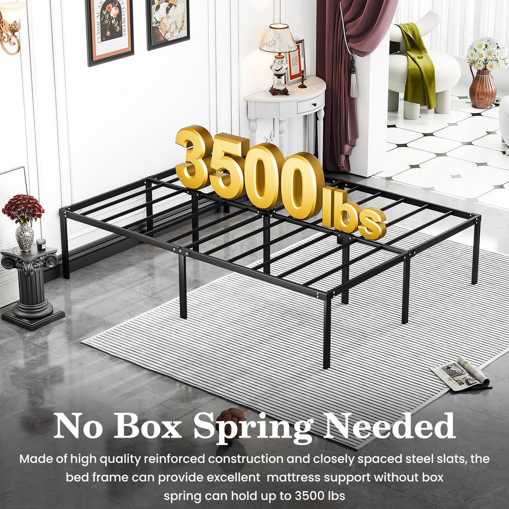 Queen 18 Inch Heavy Duty Metal Platform Bed Frame with Under Bed Storage I777