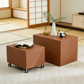 Brown MDF Leather Accent Table S1767